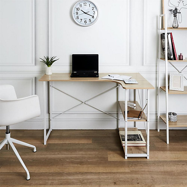 Bureau d'angle en bois et métal Job