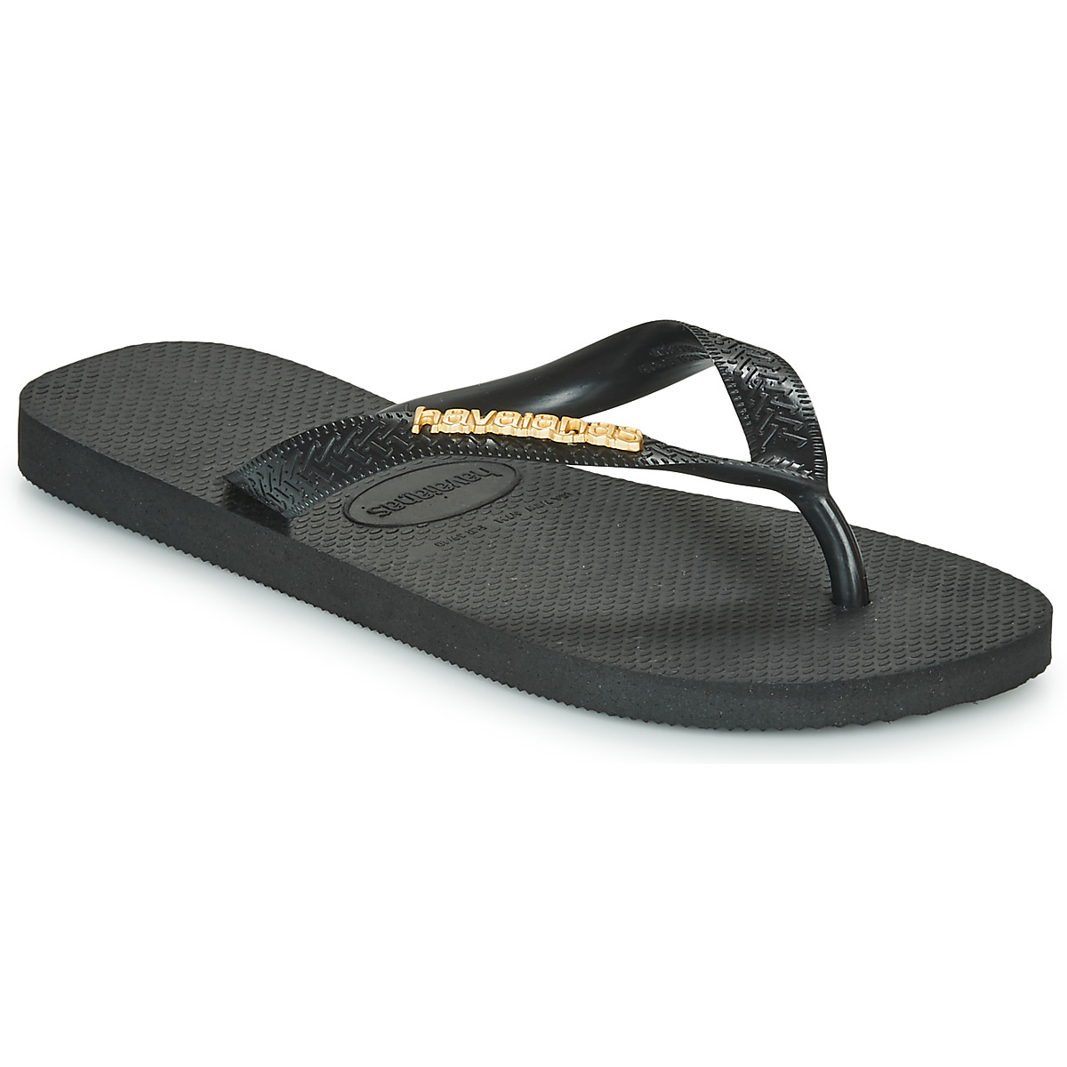 Havaianas - TOP LOGO METALLIC -  black / Gold
