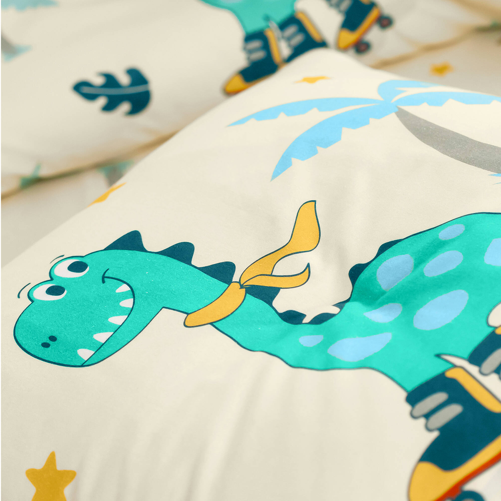 Linge de lit enfant à motifs skate Dinoroul 1 personne - coton