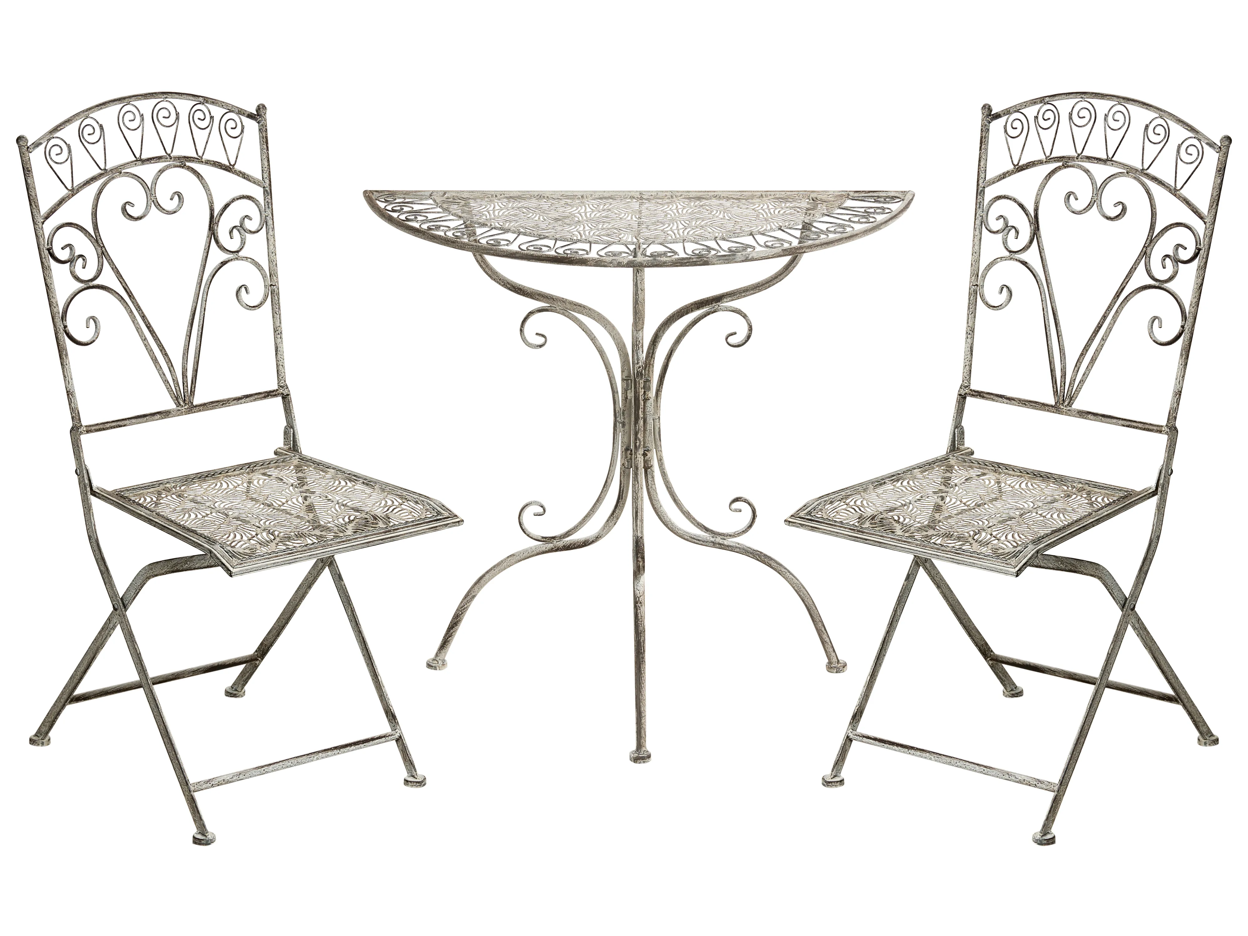 Bistro Set Folding NURRA Metal Grey