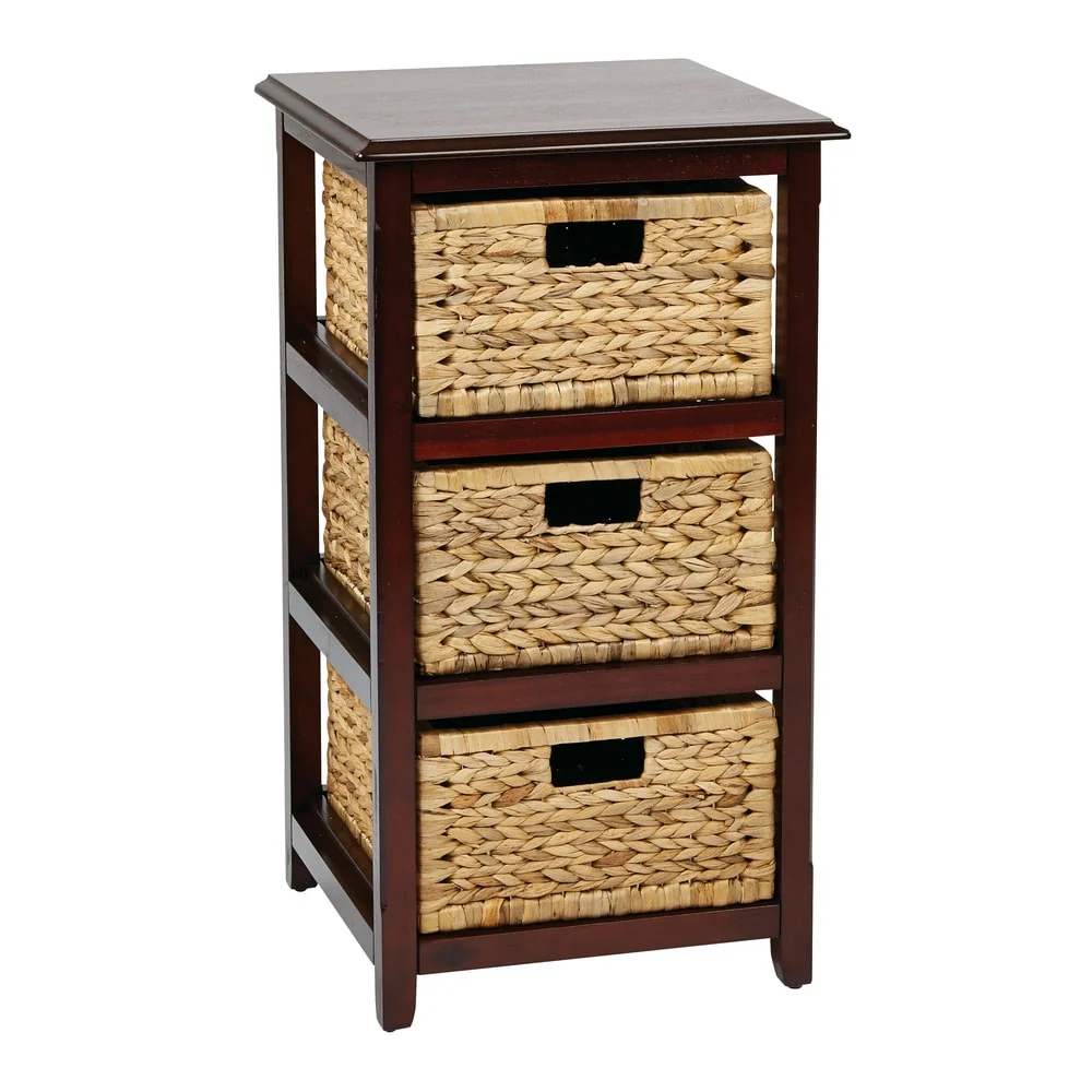 Copper Grove Turtle Mountain Braided Straw-grass Basket Storage Tower