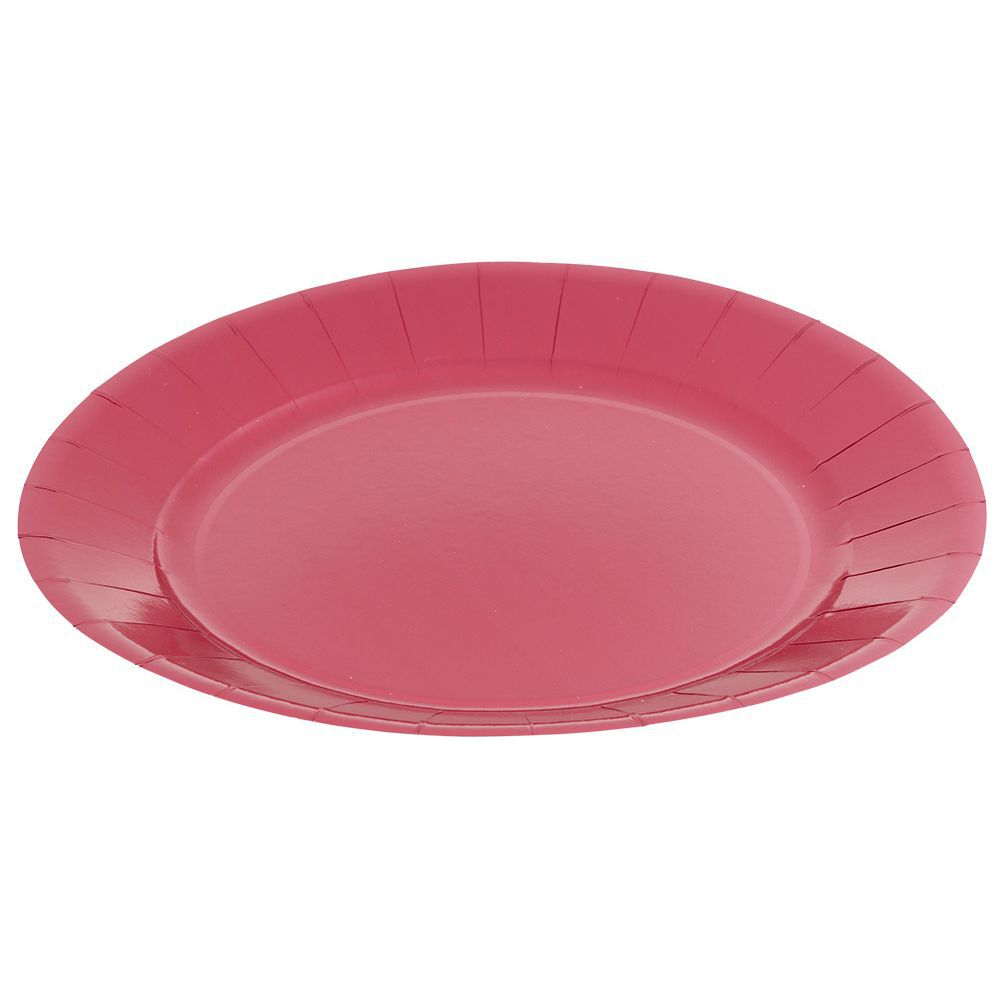 Lot de 10 assiettes en carton Ø23 cm rouge