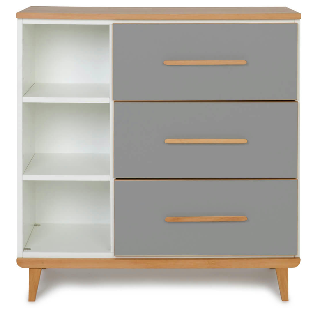 NADO - Commode 3 tiroirs gris ardoise