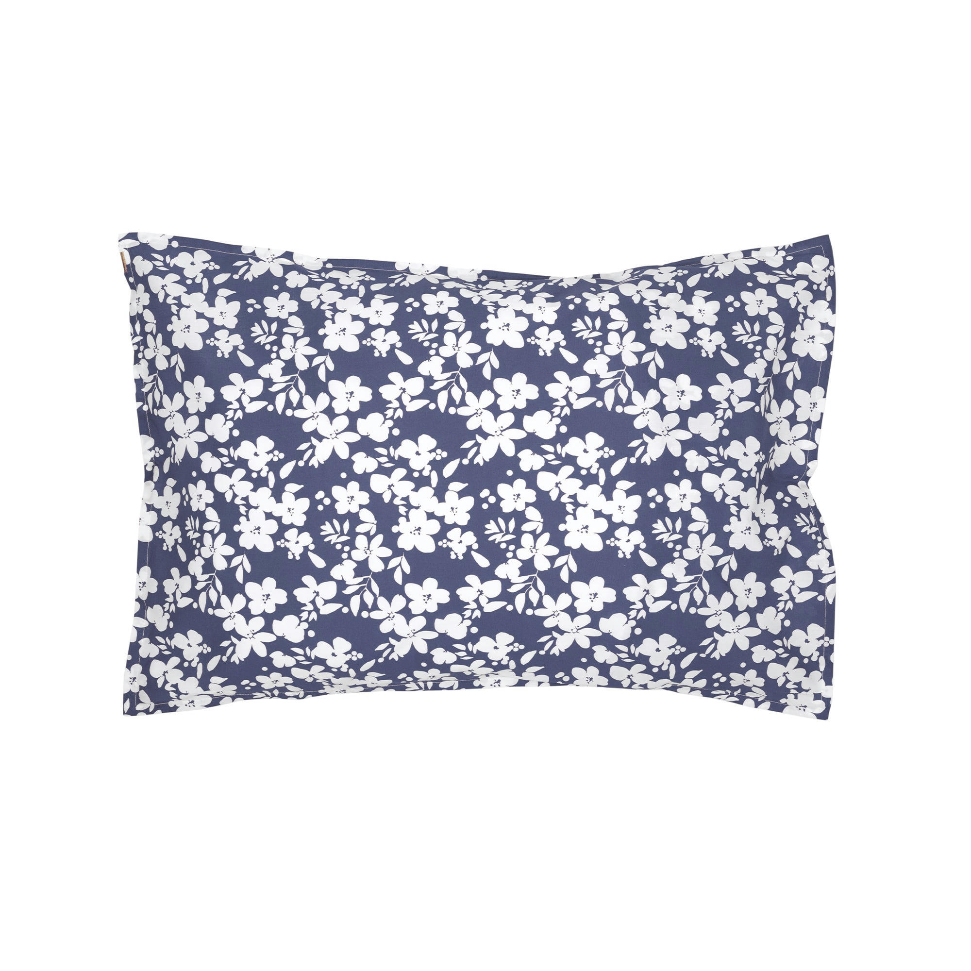 - Taie d'oreiller en percale de coton bio à feurs 50x70 cm