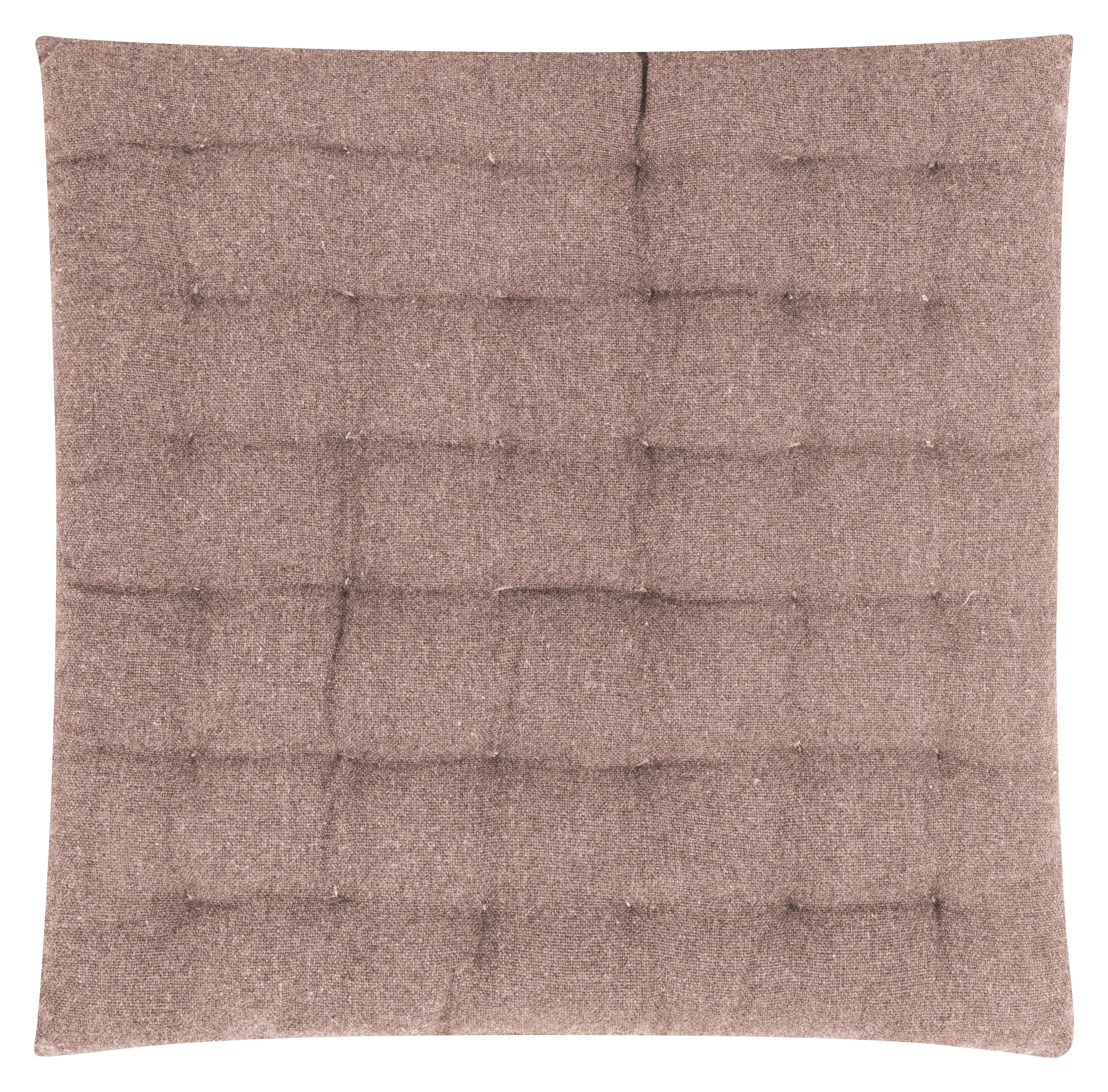 FREYA - Galettes de chaise capitonnées vieux rose -lot de4- 40x40x4