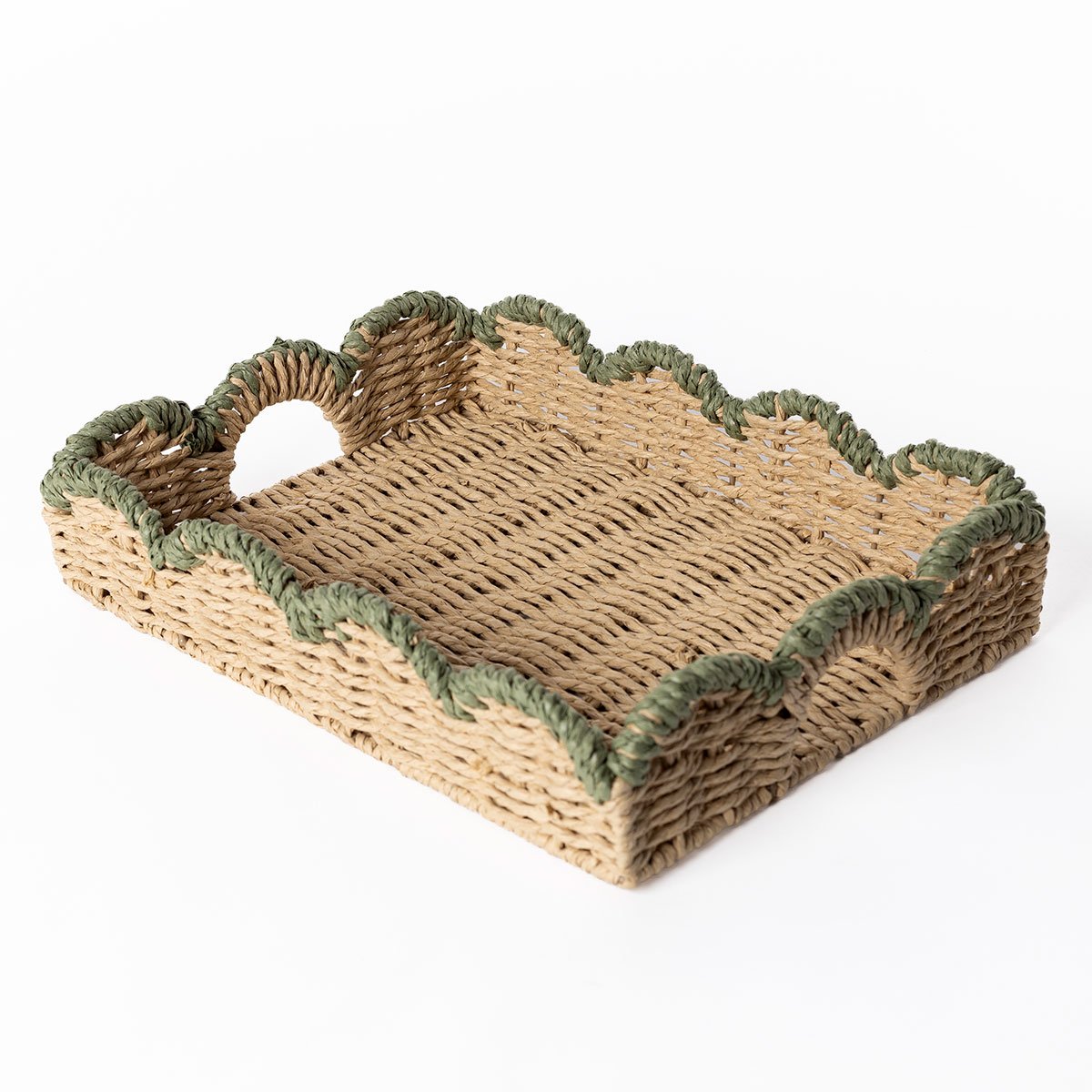 Tabuleiro retangular TRAMARE castanho em juta 38cm