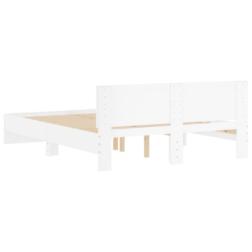 NNEVL Bed Frame with Headboard White 150x200 cm