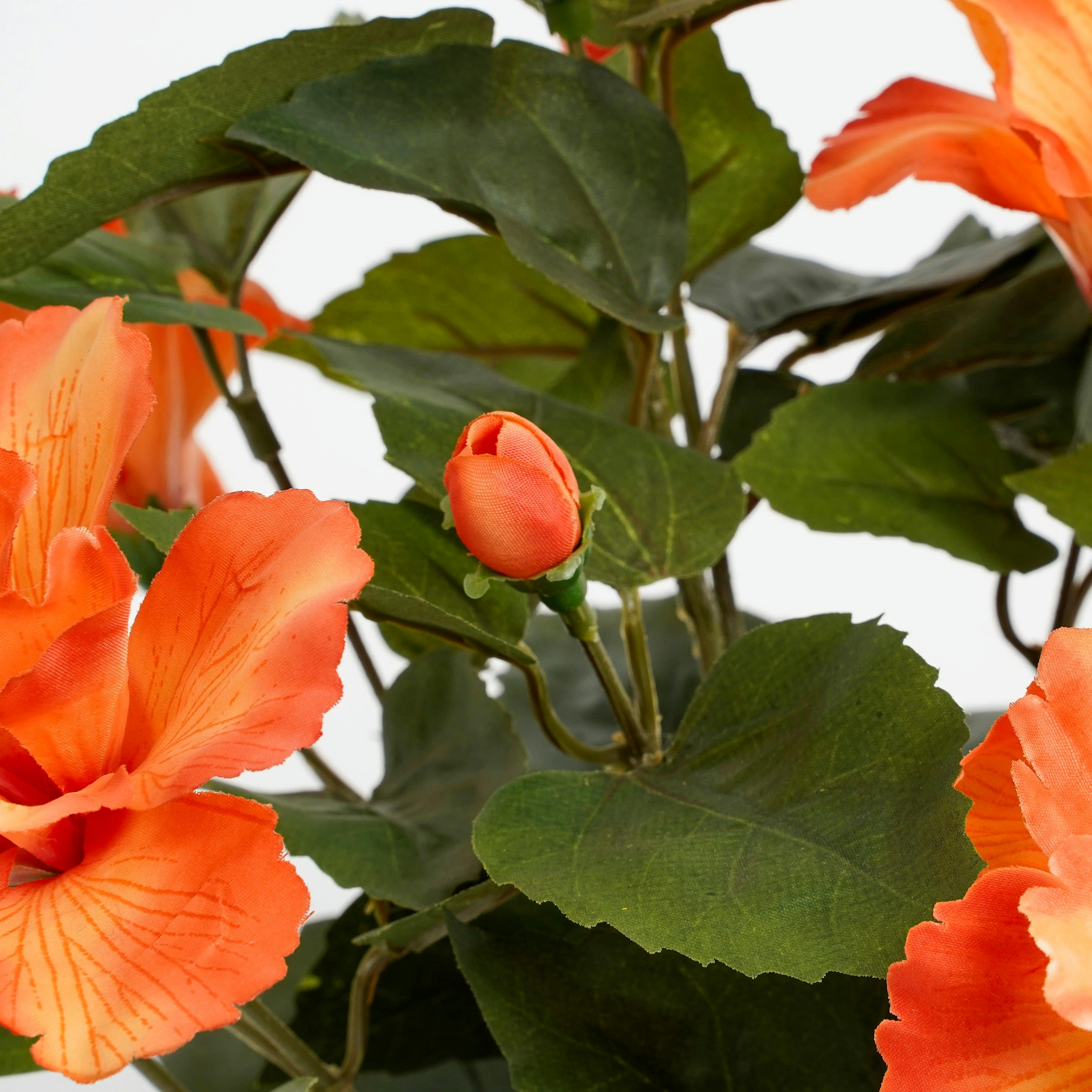- Hibiscus artificielle orange en pot H40