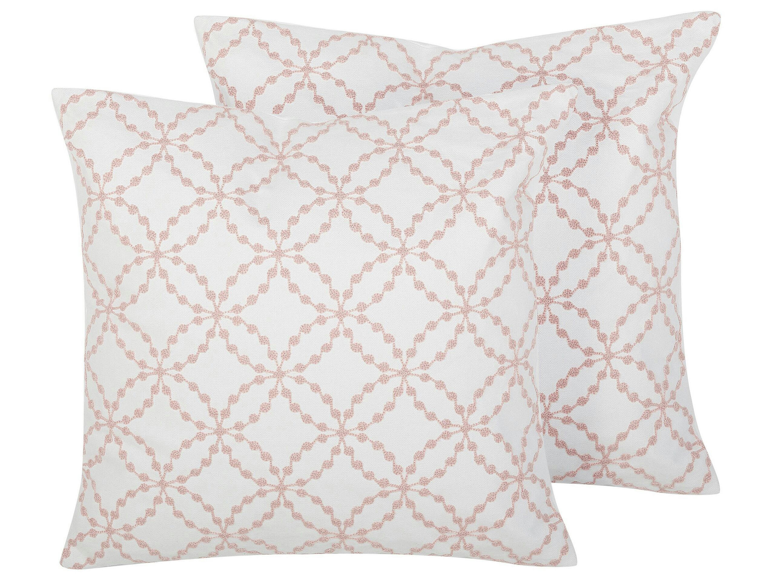 VERBENA - Lot de 2 coussin décoratifs en tissu blanc 45x12cm