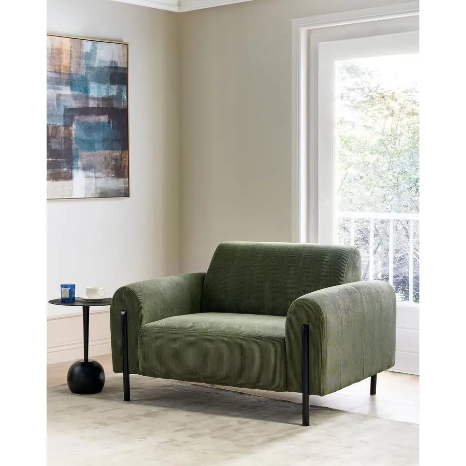 ASKIM - Fauteuil - Groen - Corduroy