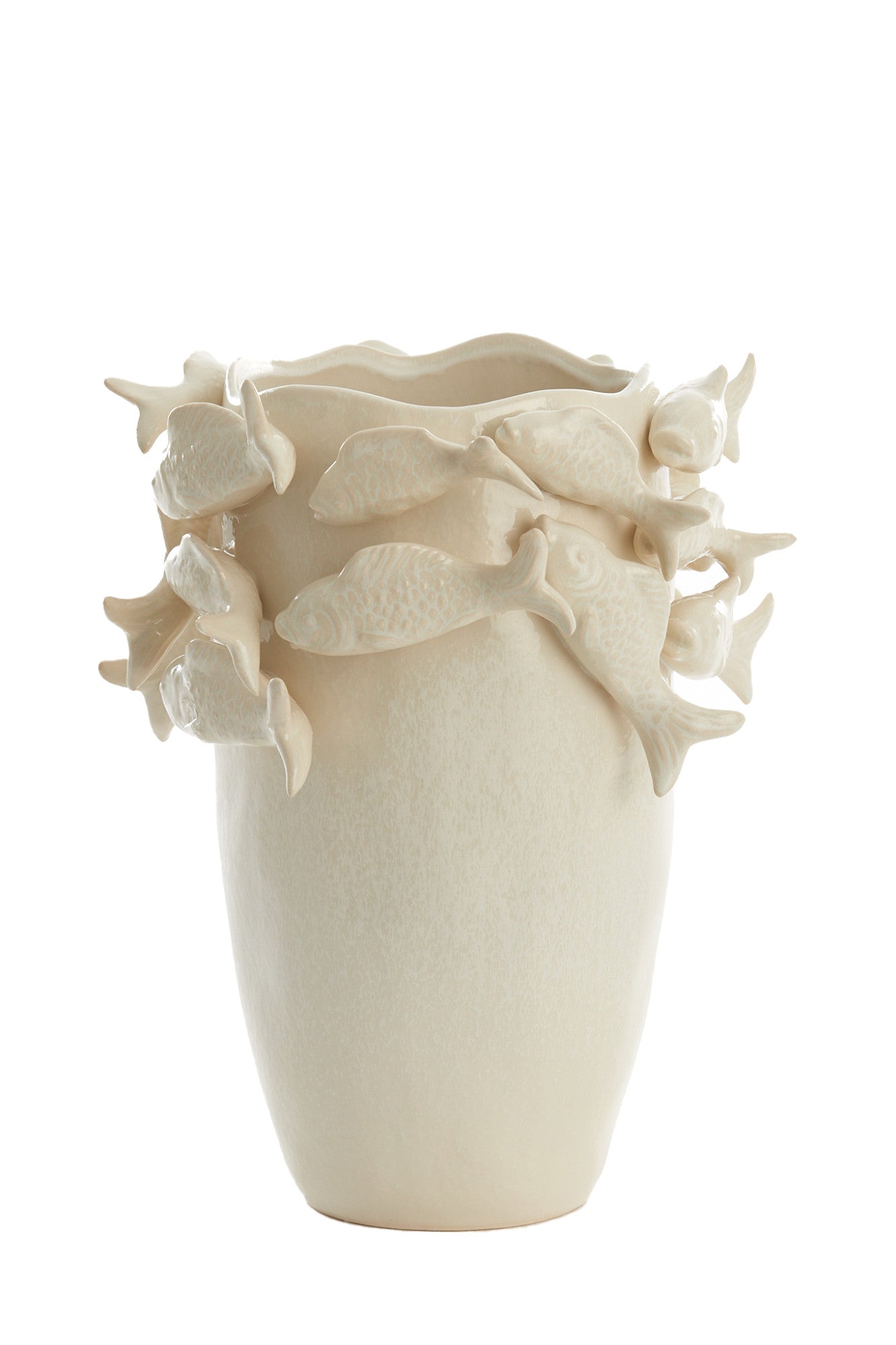 Light & Living FISH vaas keramiek crème 29x28x36.5 cm