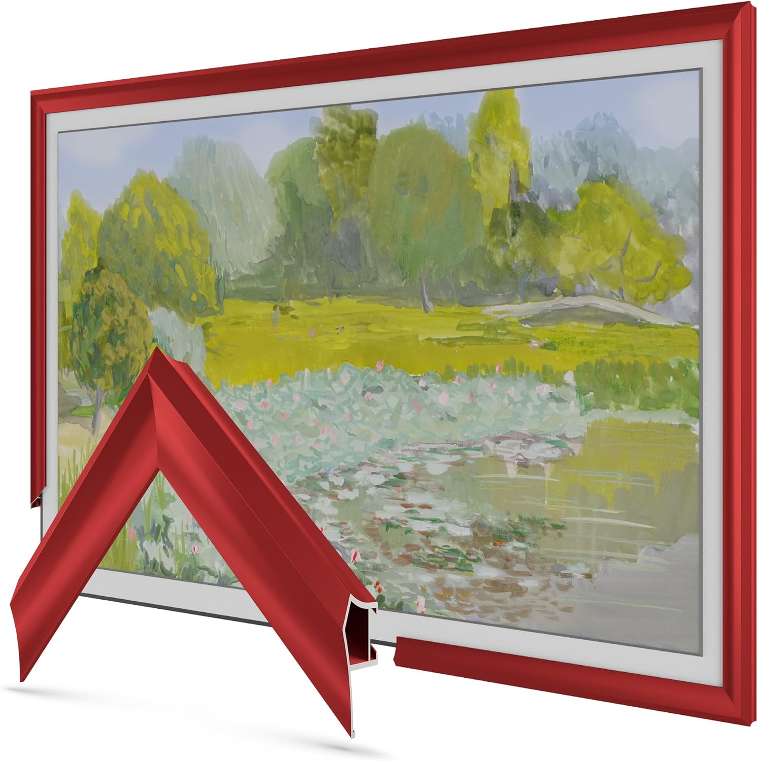 Candy Apple Red Prismatic 75 Alloy Deco TV Frame - Compatible ONLY with Samsung The Frame TV and Pro TVs (Fits 2021-2026  LS03A  LS03B LS03C LS03D LS03FA LS03FW)