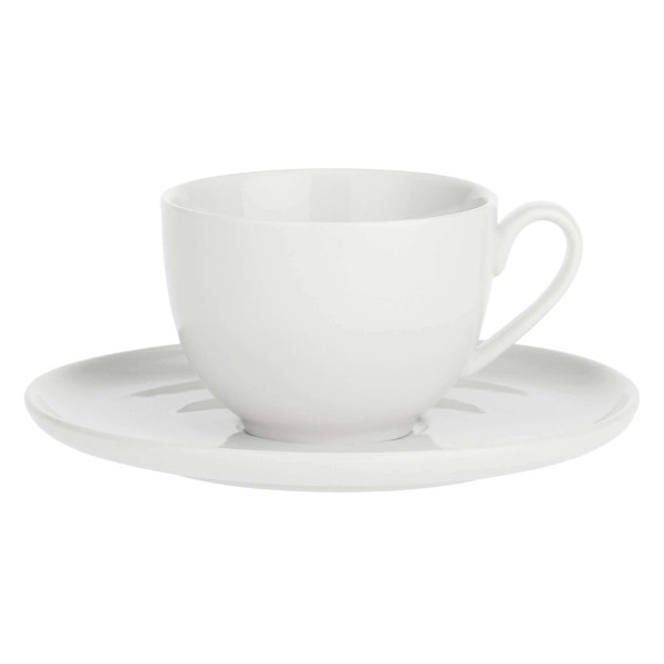 Zestaw 6 filiżanek do herbaty ze spodkiem Corte - Biały, 200 ml