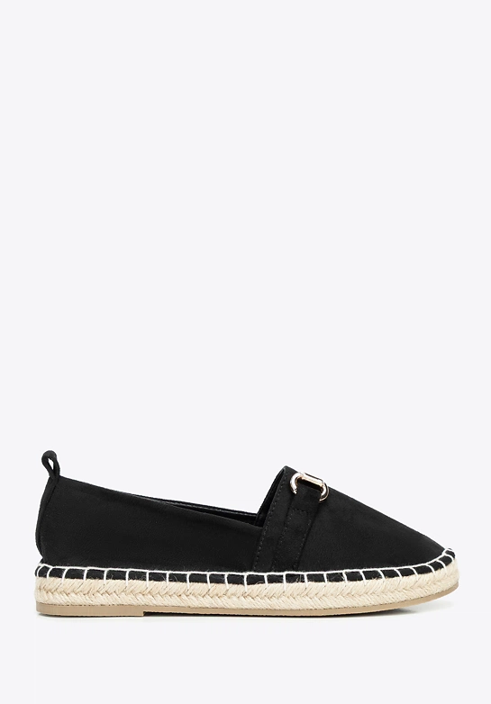 Damskie espadryle z klamrą czarne
