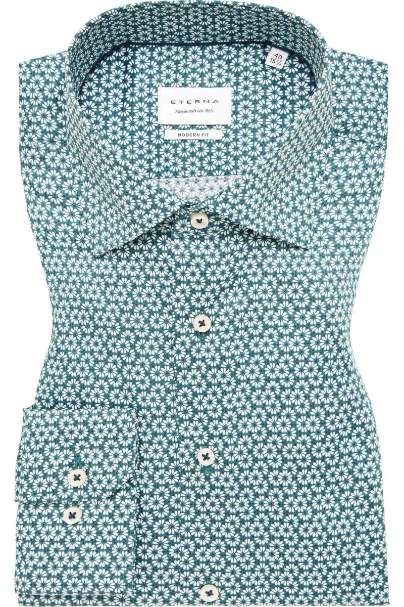 ETERNA Modern Fit Hemd grün, Bedruckt