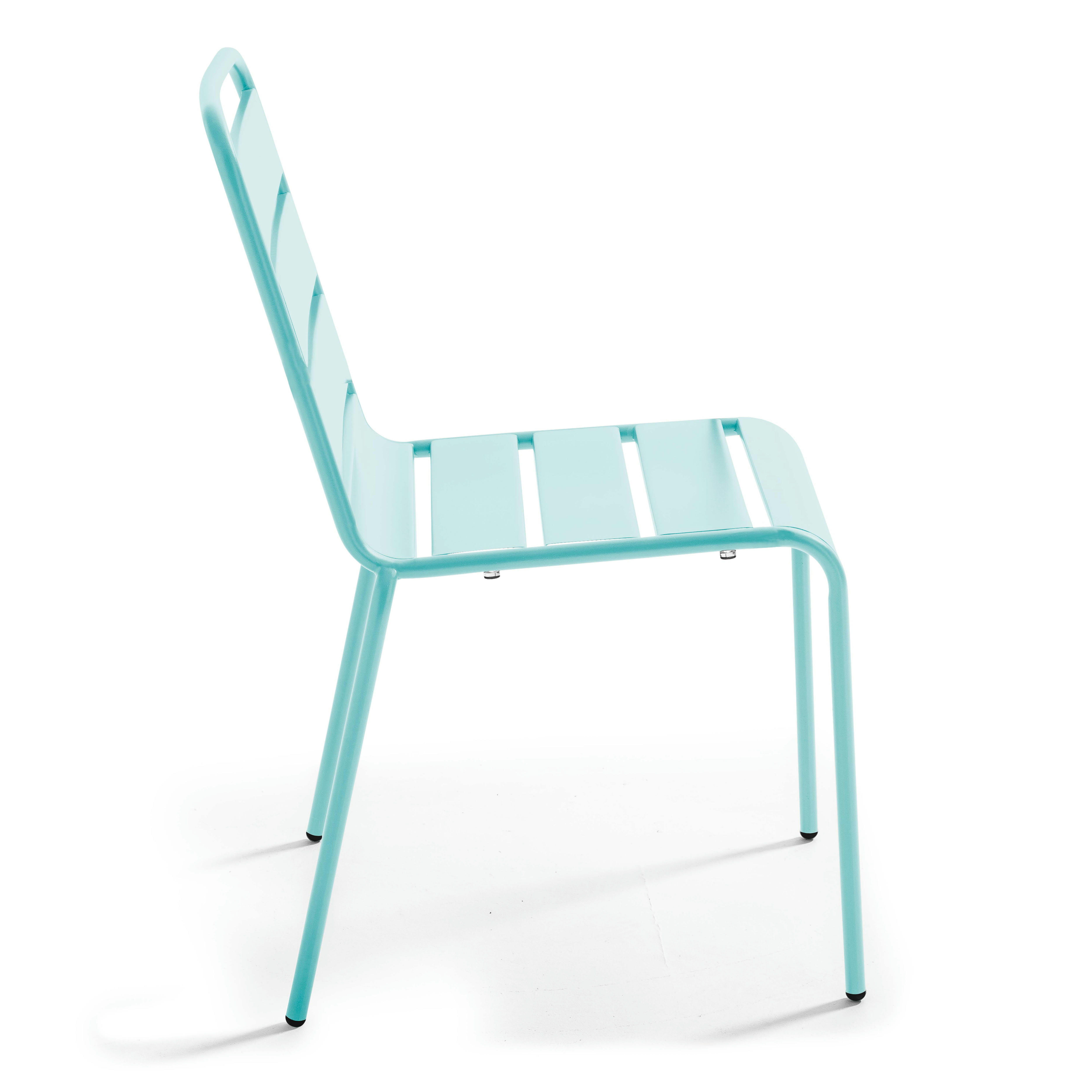 PALAVAS - Chaise en métal turquoise