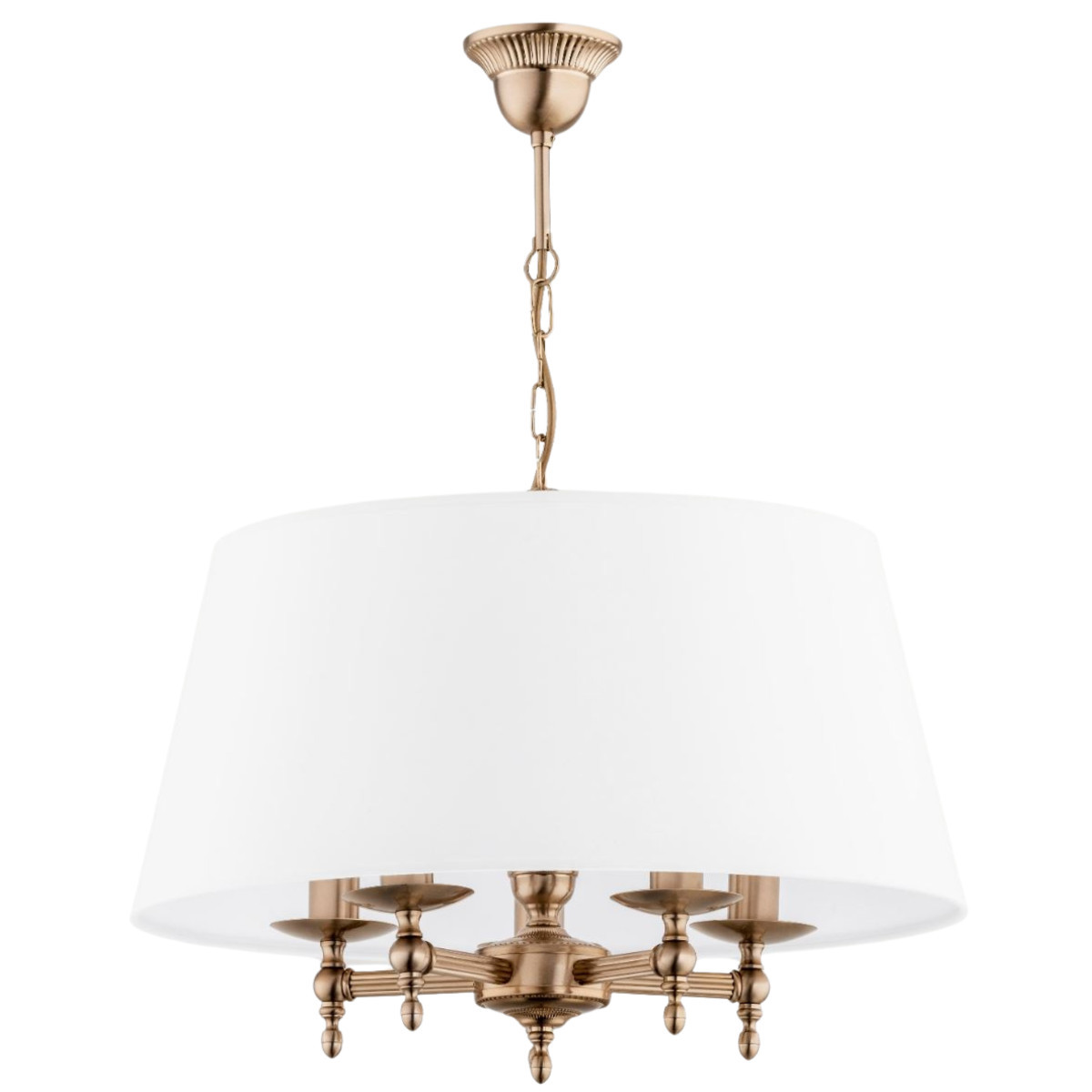 Lampa wisząca złoto-patyna-biała ROKSANA 5xE14x10W wym: 65x50x50 cm Alfa