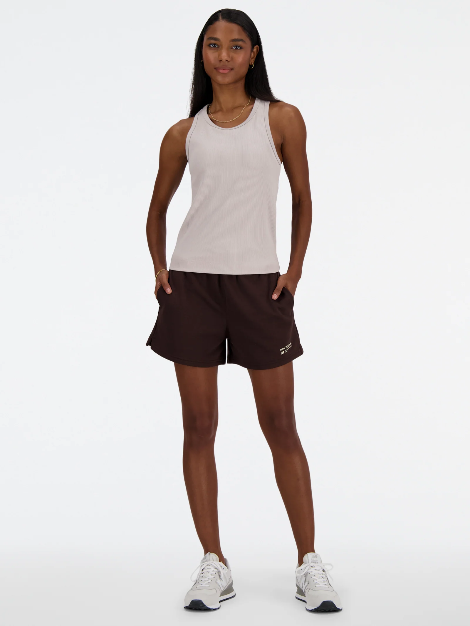 Linear Heritage Rib Knit Racer Tank