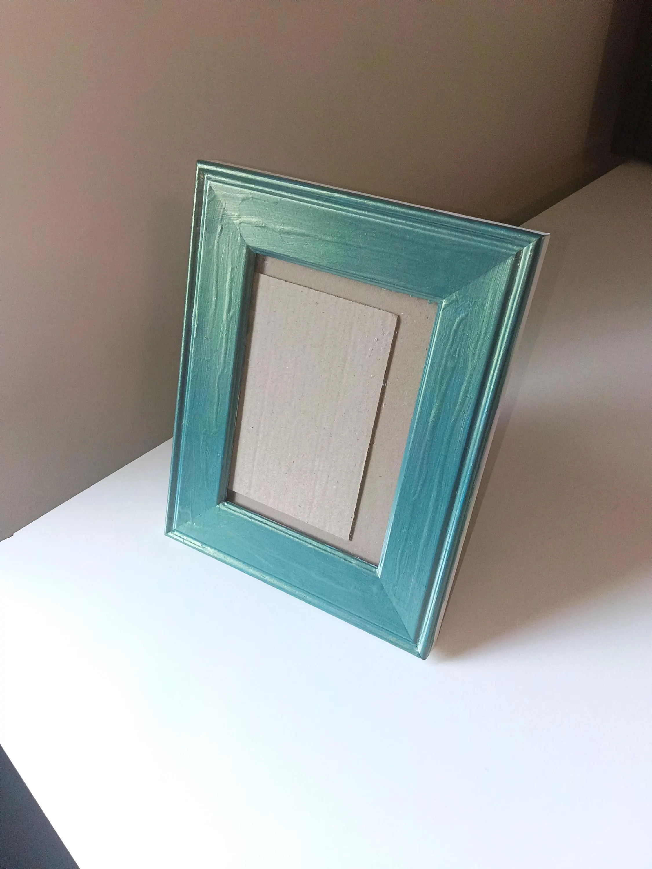 Handmade Iridescent Teal Picture Frame | Pearlescent Aqua Photo Frame | Coastal Decor | 5x7 or 8x10 Display
