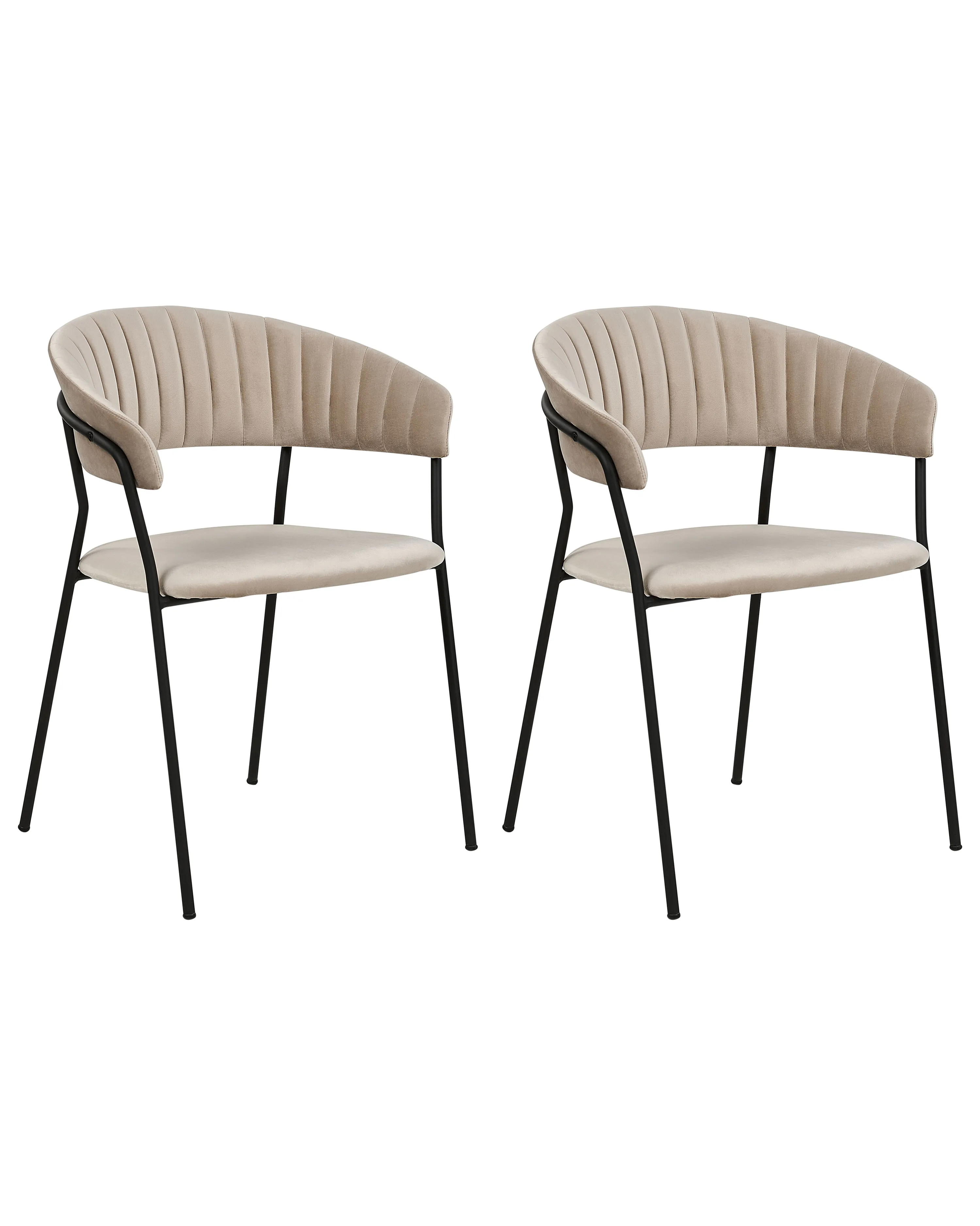 Set of 2 Dining Chairs MARIPOSA Velvet Taupe