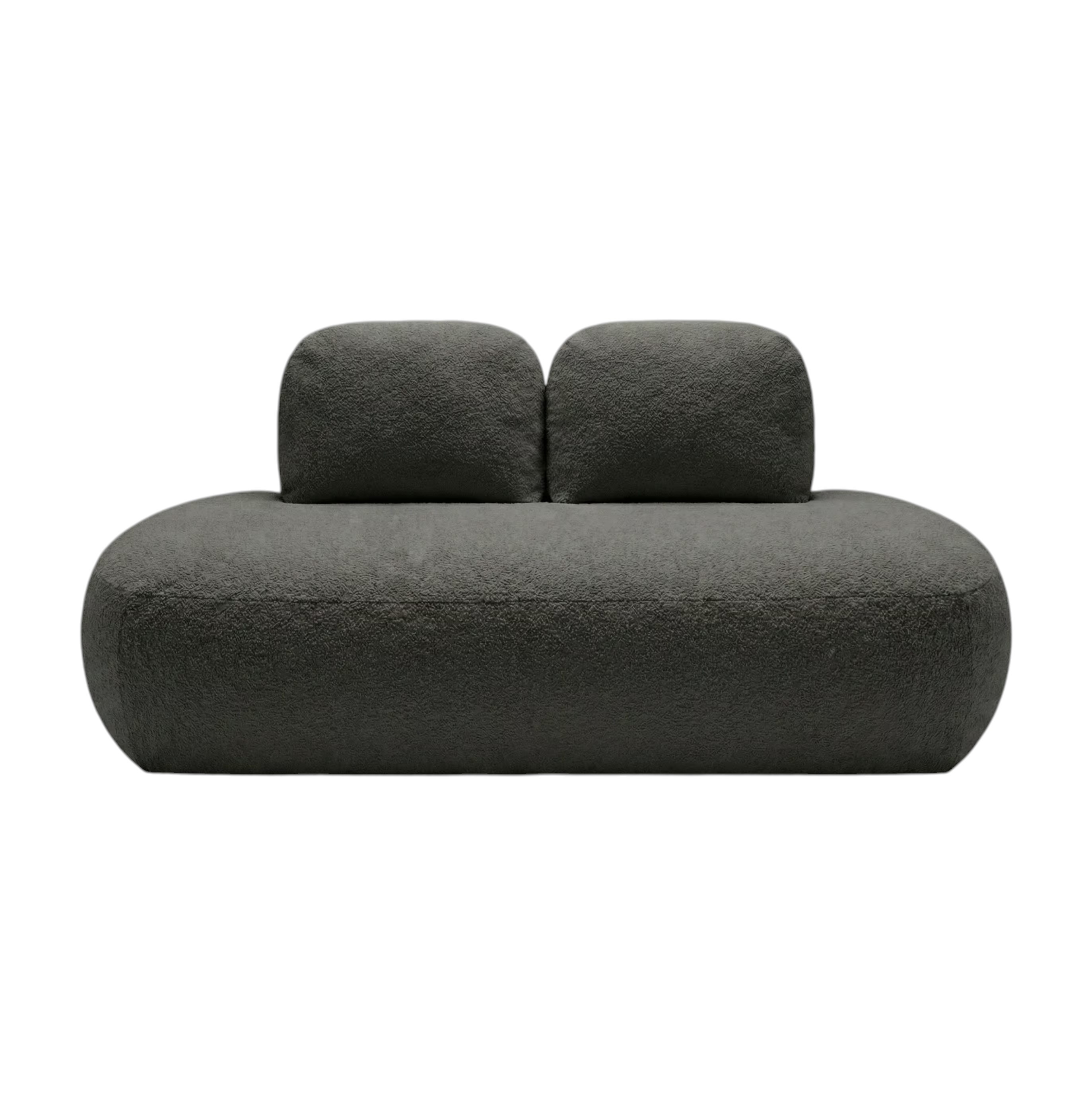 Sofa z funkcją spania Cloud z pojemnikiem na pościel ciemnoszary plusz
