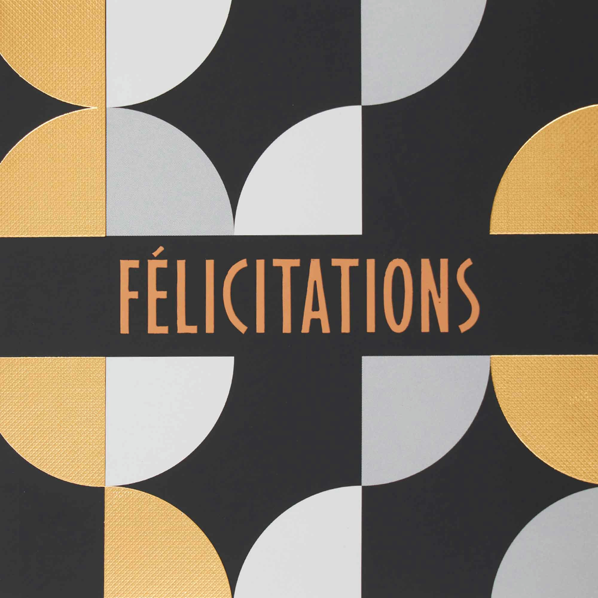 - Carte félicitations noir et or