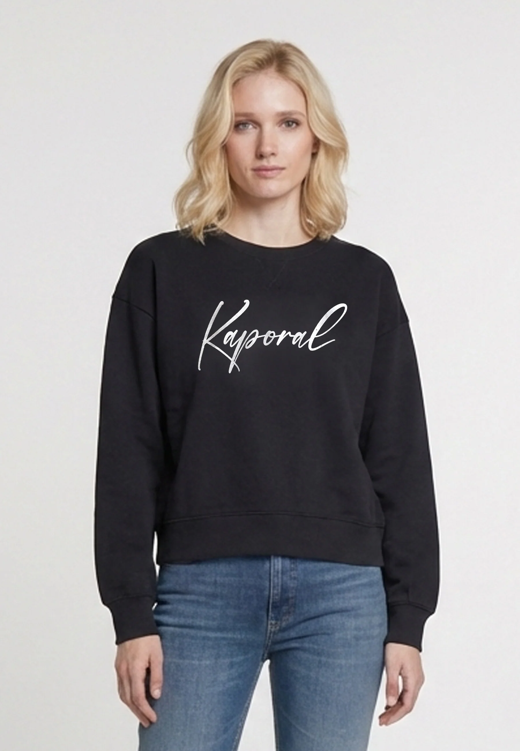 sweatshirt slim noir coton polyester JULIE
