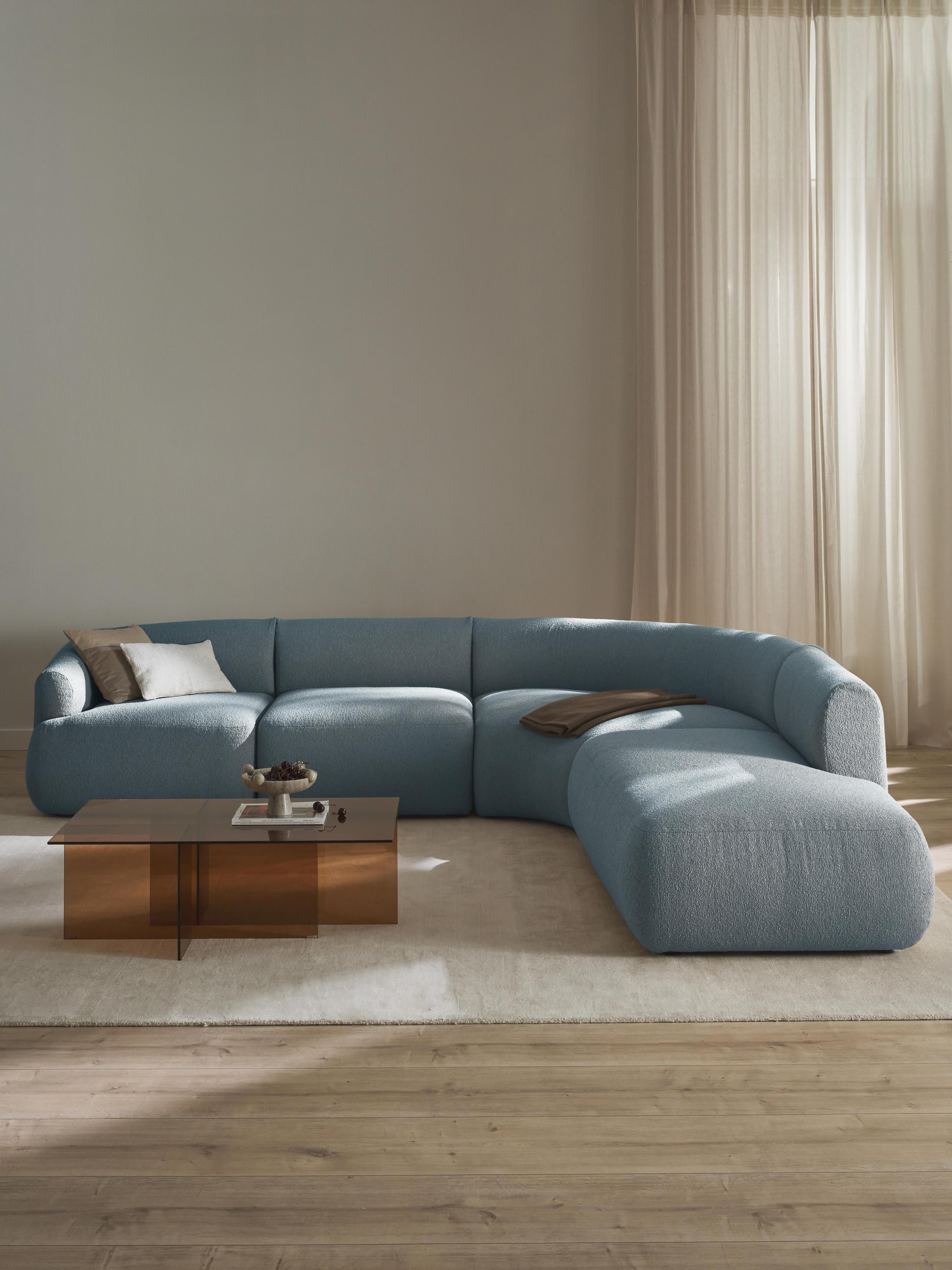 Modulares Bouclé-Ecksofa Sofia (4-Sitzer)
