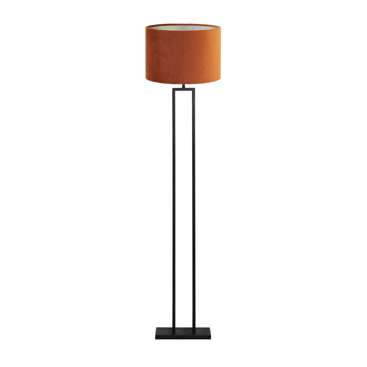 Light & Living vloerlamp Shiva/Velours - zwart, terra - 40x40x170cm