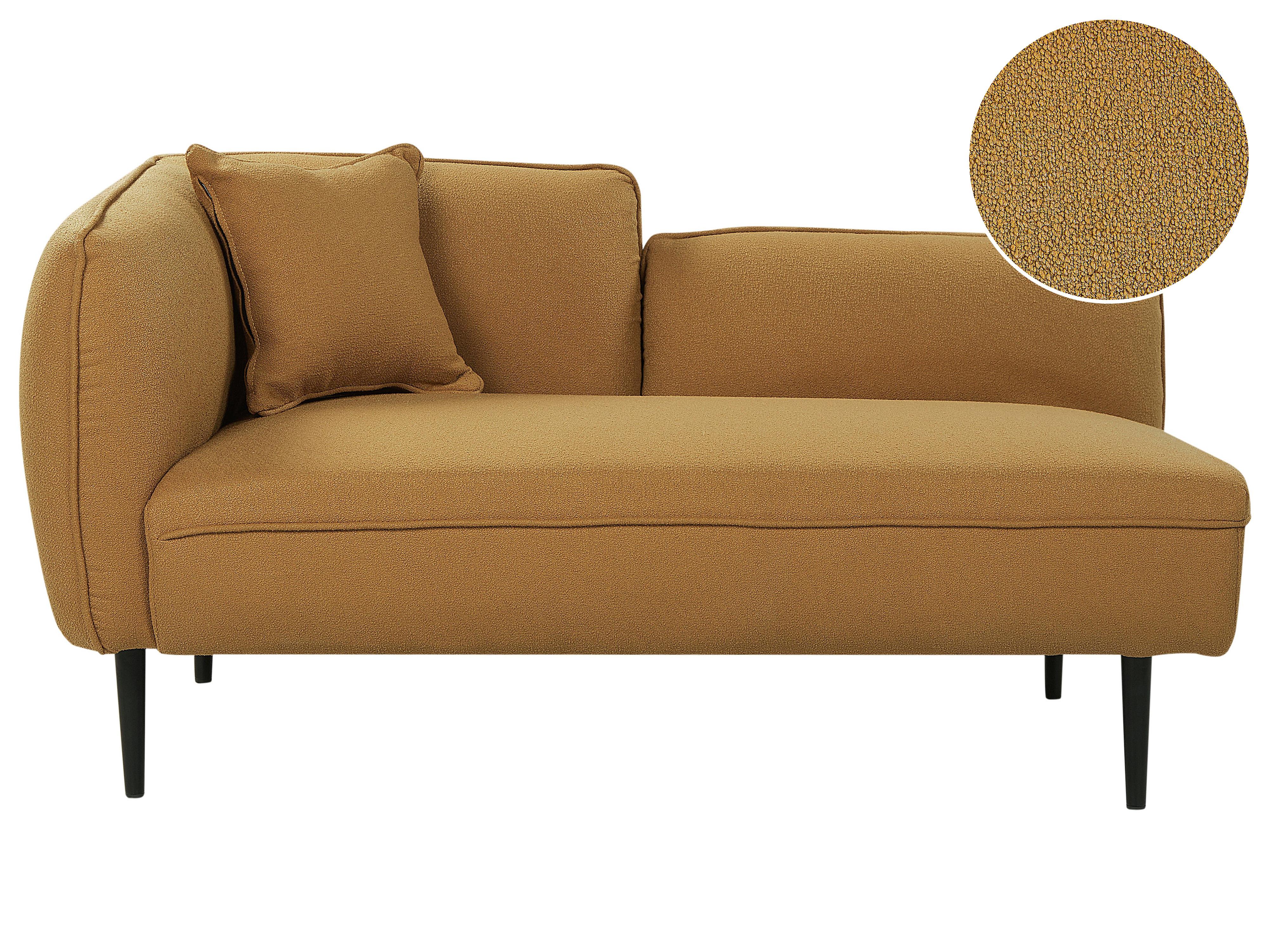 Left-Hand Chaise Longue CHEVANNES Boucle Mustard