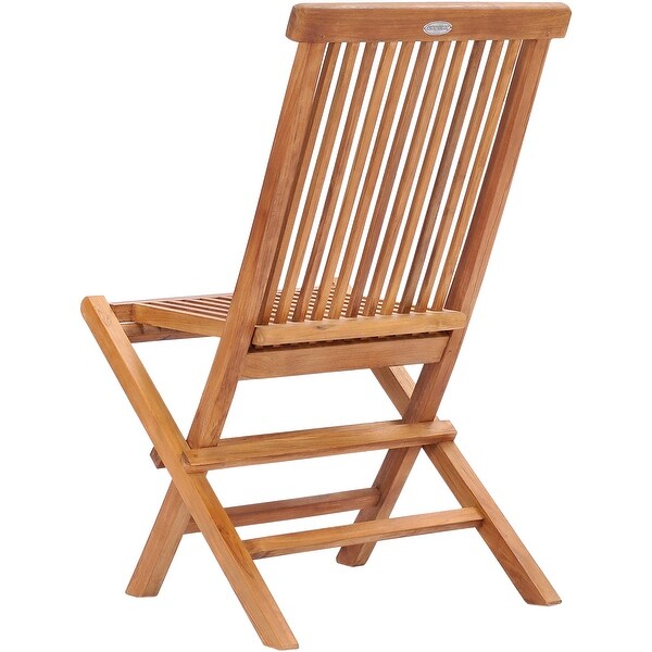Chic Teak California Teak Wood Folding Outdoor Patio Side Chair (set of 2)