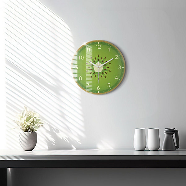 Horloge murale Wallfluent fi30 cm Aiguilles blanches Kiwi 1 pcs