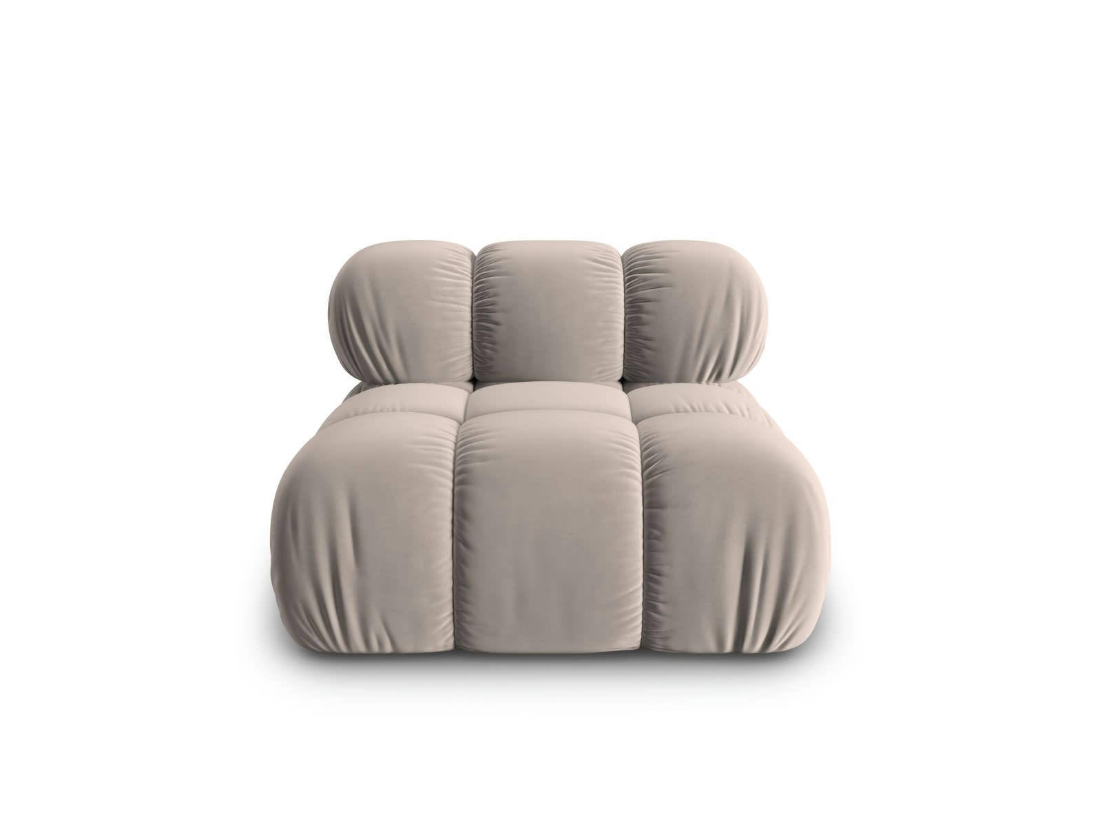 BELLIS - Chauffeuse en tissu velours beige