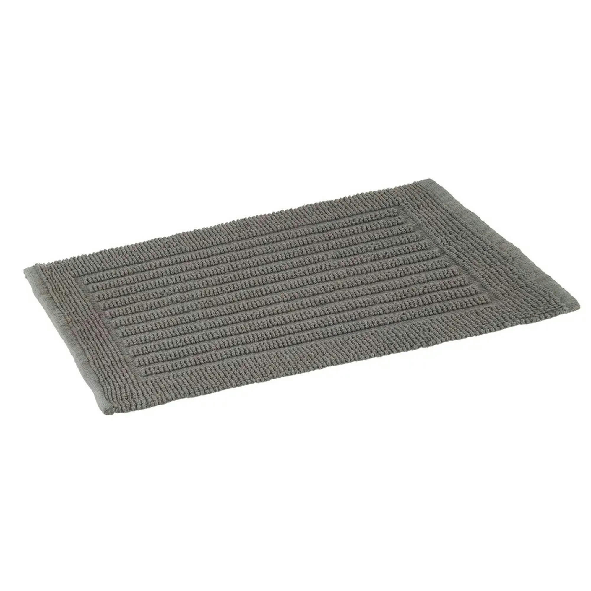 - Tapis de bain 100% coton gris 60x40cm