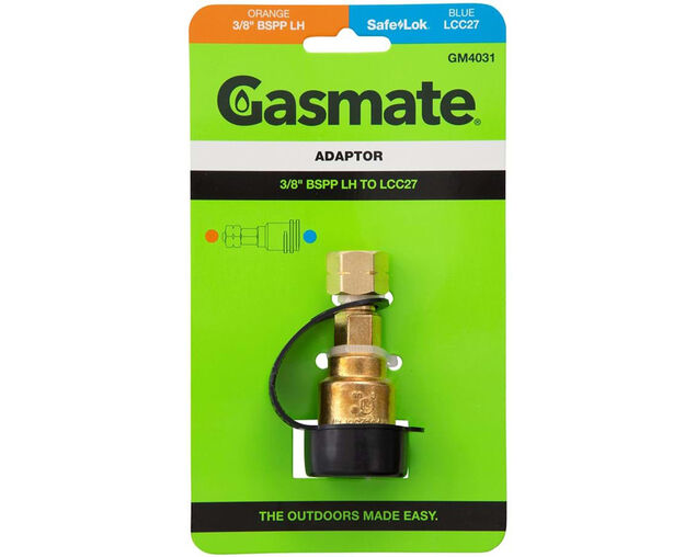 Gasmate Adaptor - 3/8" BSPP LH TO LCC27