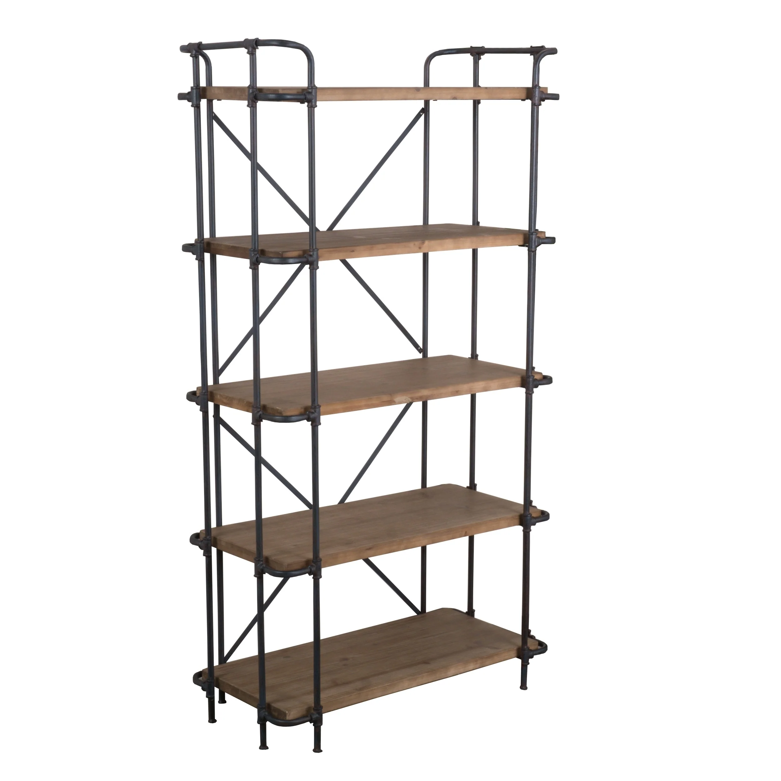 Cedarburg Industrial 5 Shelf Firwood Bookcase by Christopher Knight Home