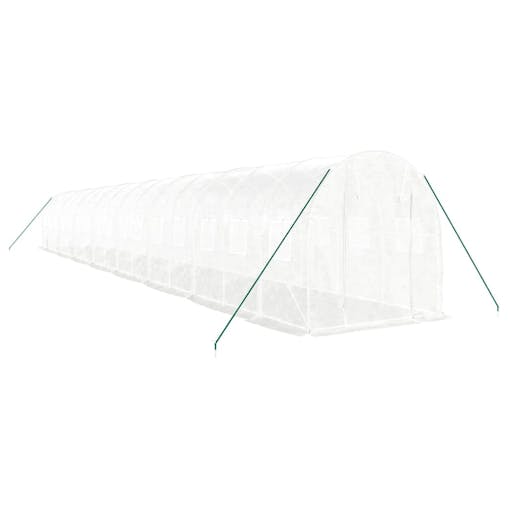 NNEVL Greenhouse with Steel Frame White 32 m&sup2; 16x2x2 m