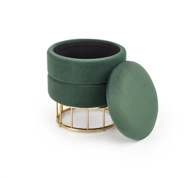 Pufa MINTY VELVET ciemno zielona/złota