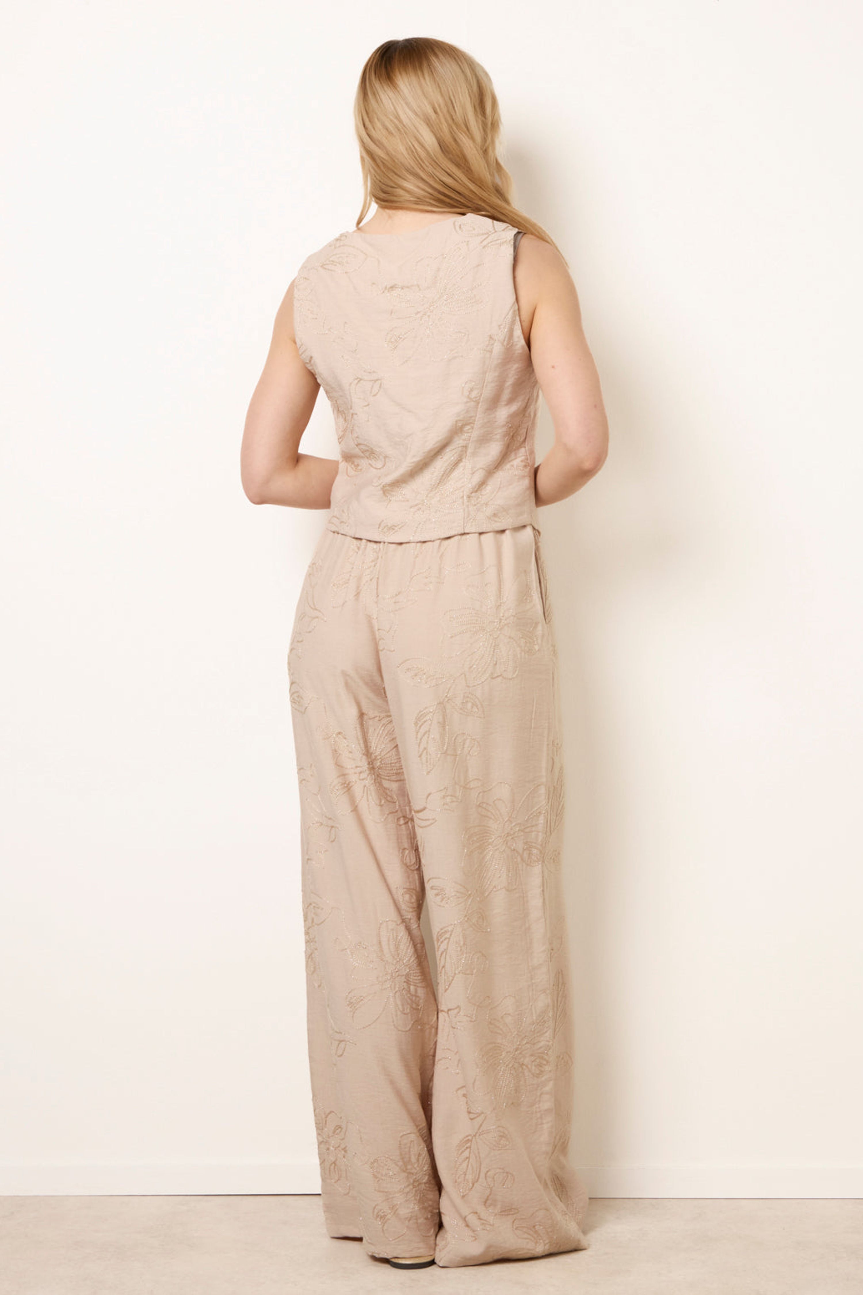 Blue Vanilla Stone Embroidered Pattern Co-Ord Set
