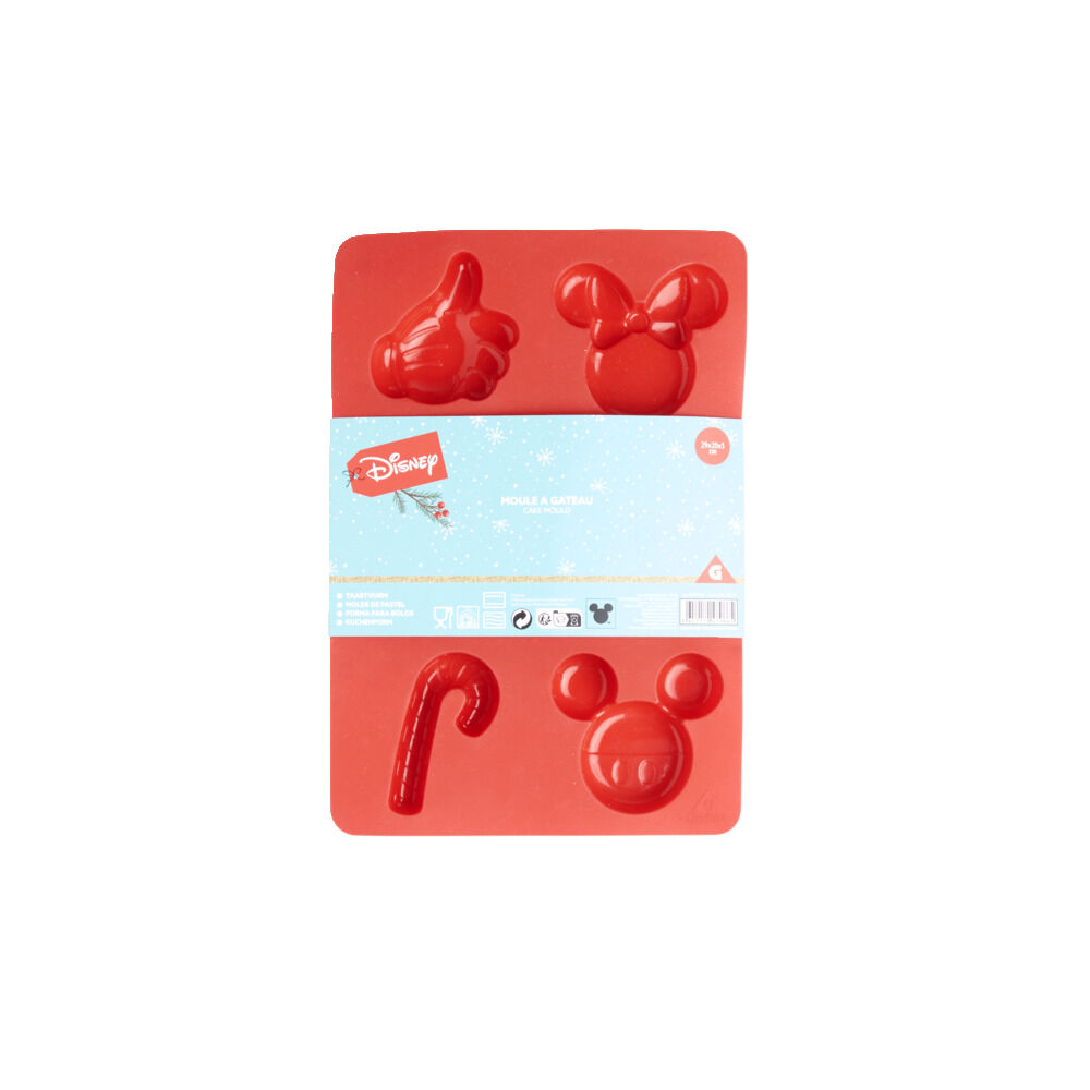Moule à gâteau Mickey Disney silicone rouge 29x20xH3cm