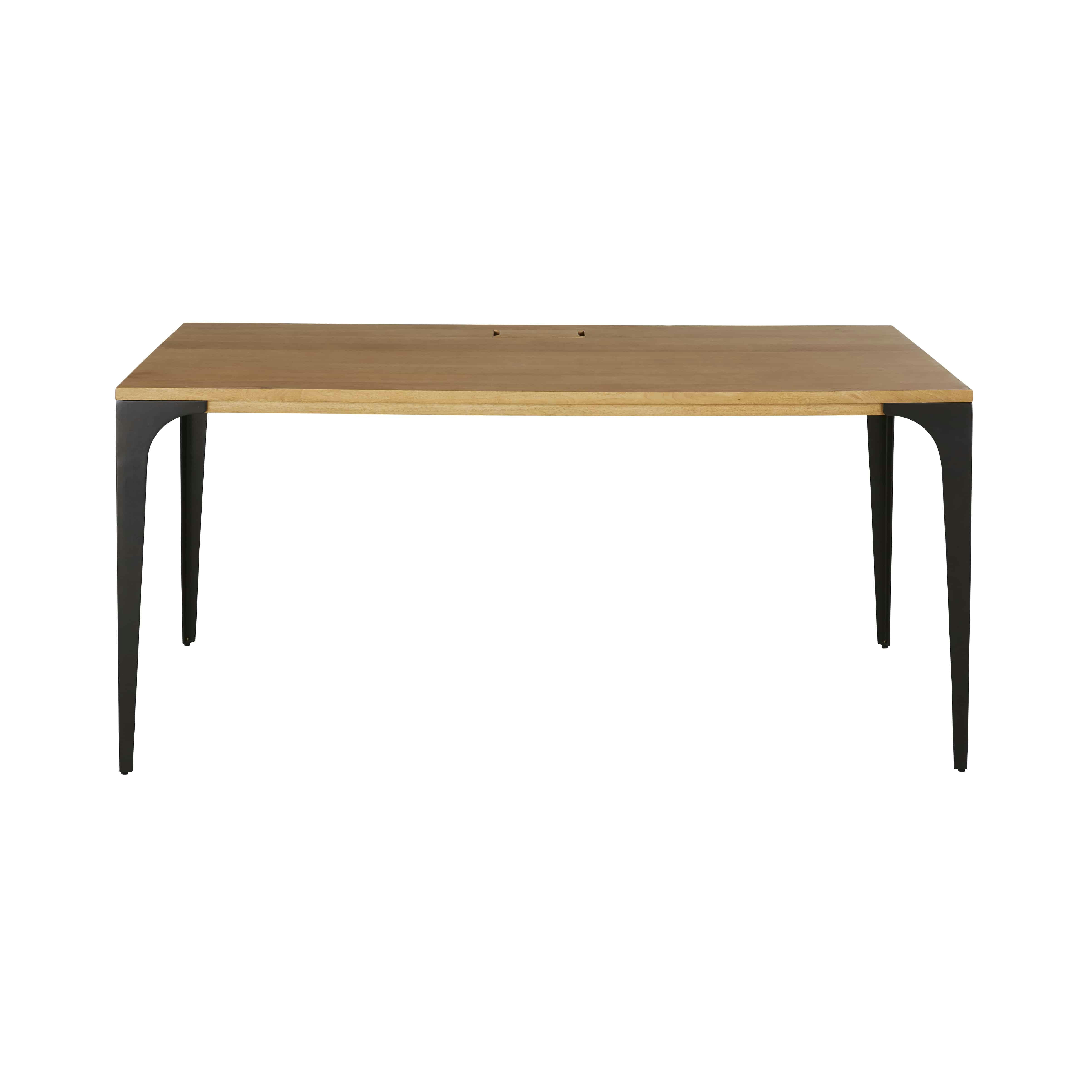 Metropolis Business - Bureau professionnel en bois de manguier et métal noir L160