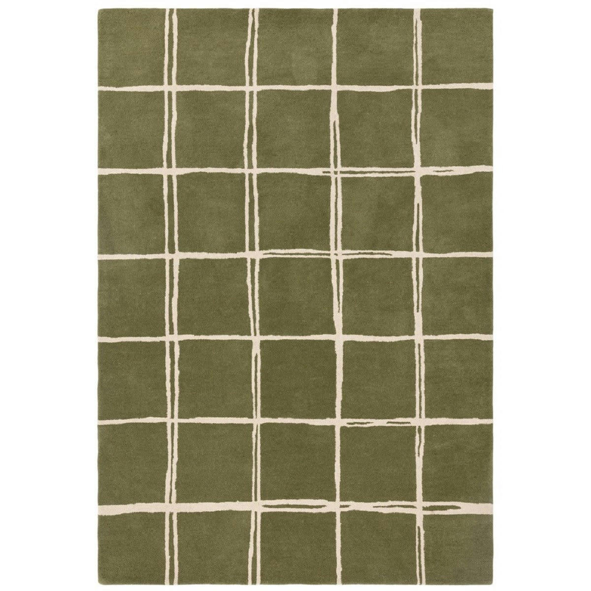 RENO - Tapis de salon en laine vert 200x290 cm