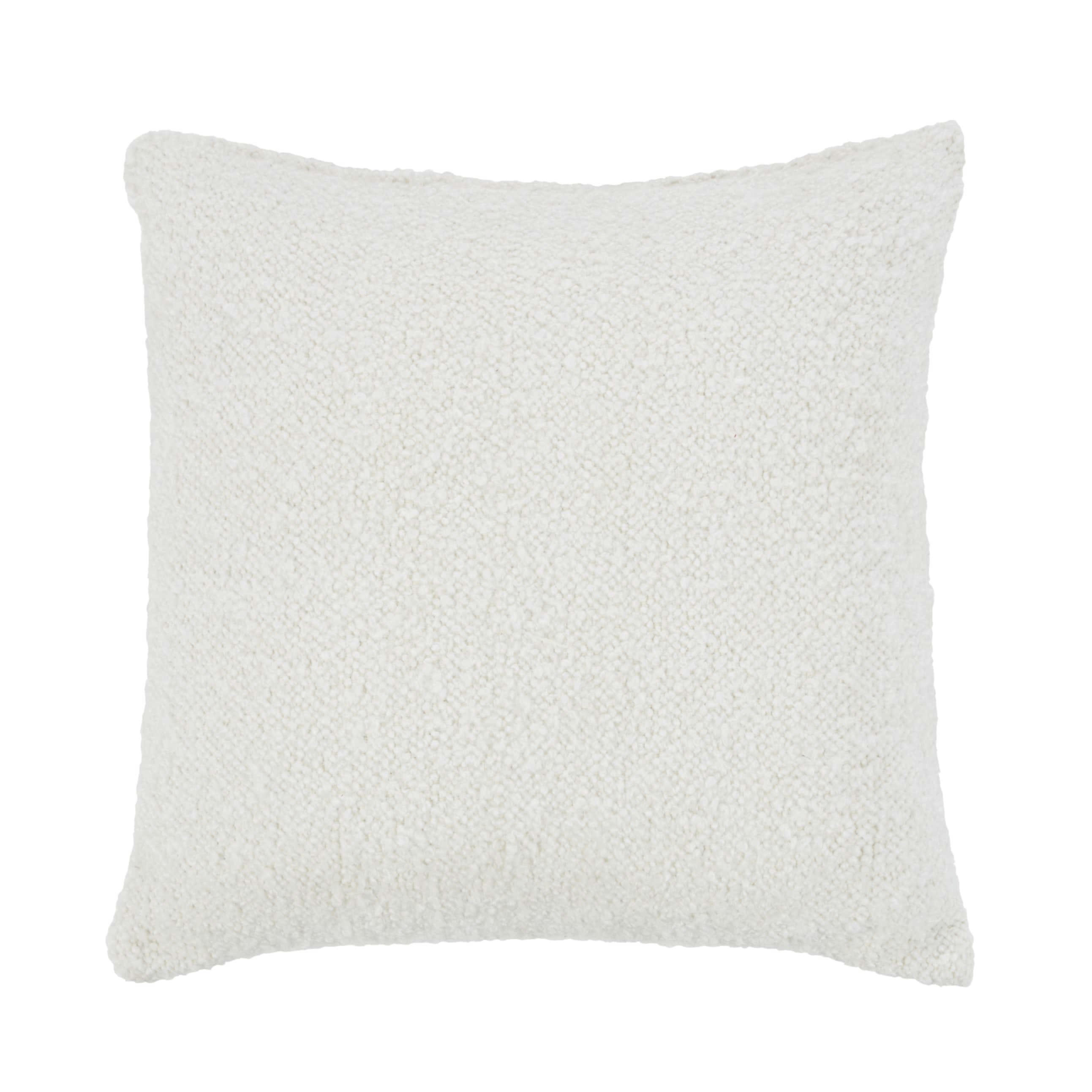 ALBANE - Coussin tissé bouclé écru 45x45