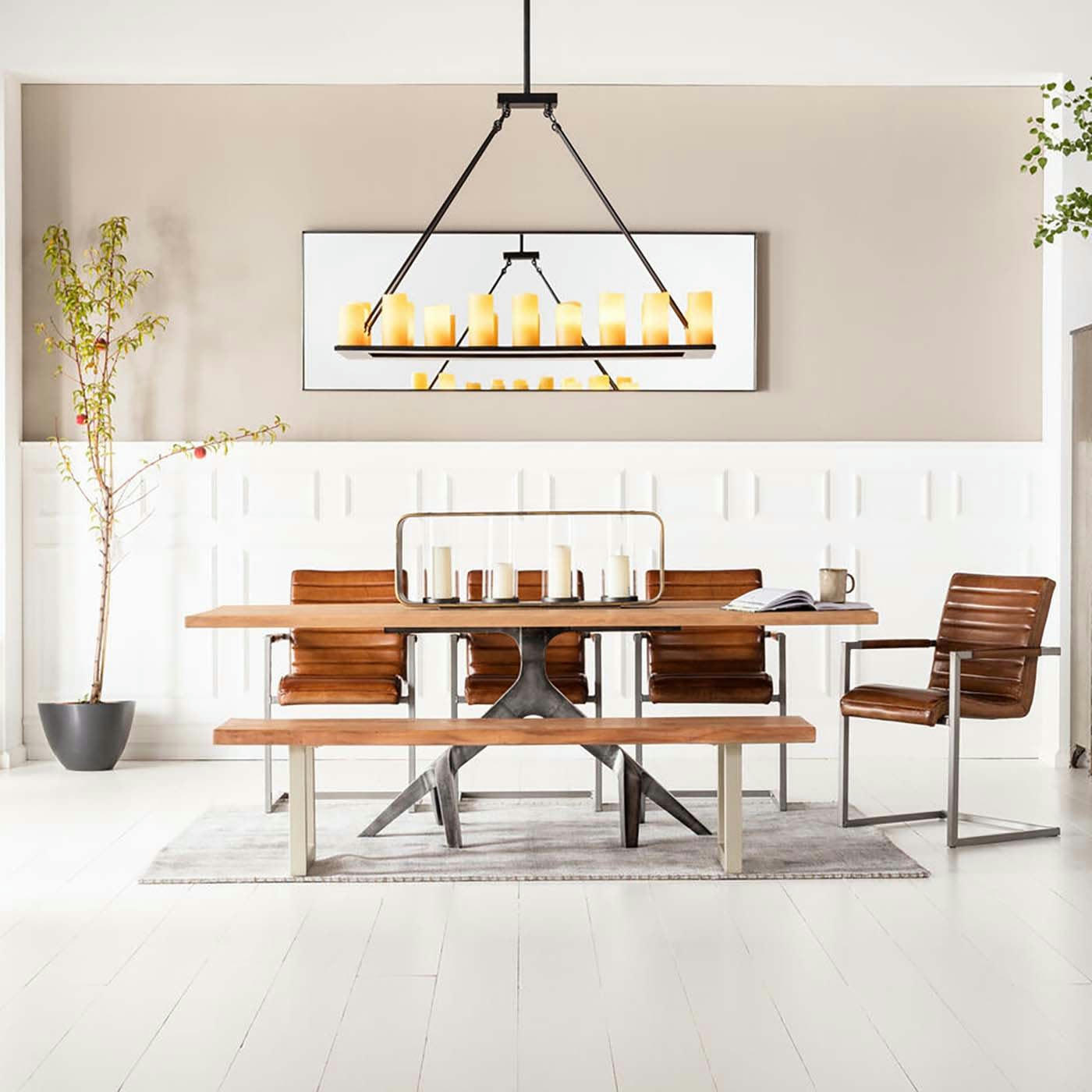 CANDLE LIGHT - Suspension 20 bougies en polyrésine et acier