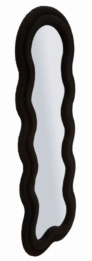 Wandspiegel met zwarte teddy lijst 60x4x160 cm