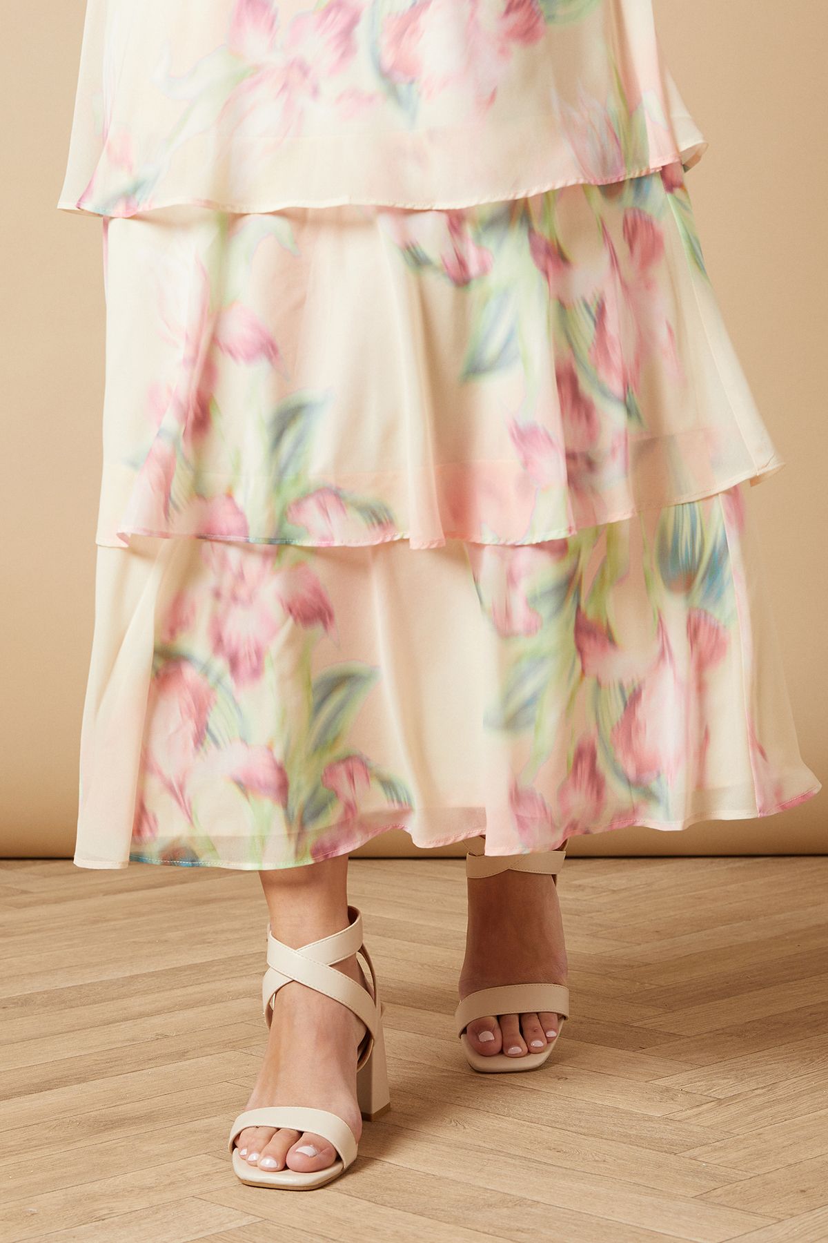 Oasis Millie Covered Buckle Medium Block Heeled Sandals