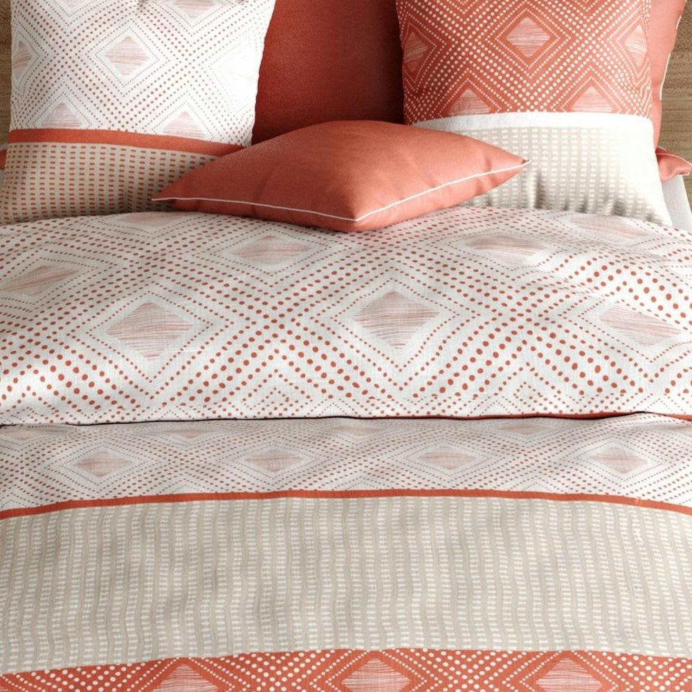 - Parure de lit 2 places coton à motifs 220x240 cm