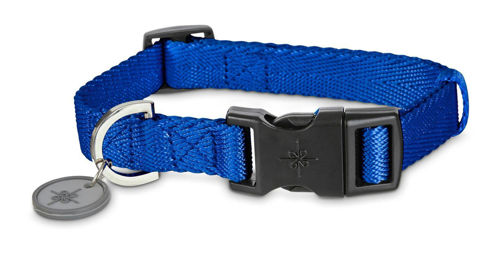 Petco Blue Nylon Dog Collar, Adjustable, Includes Tag Muffler, Large/X-Large