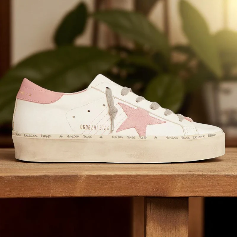 Hi Star sneakers with a suede star and old rose leather heel tab