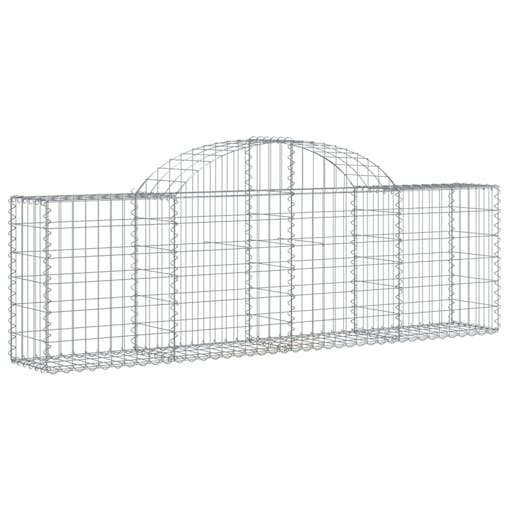 NNEVL Arched Gabion Baskets 4 pcs 200x30x60/80 cm Galvanised Iron